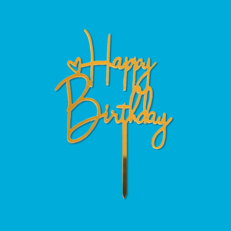 Acrylic Cake Topper - HBD Heart