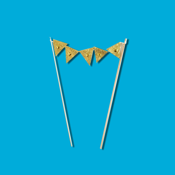 Cake Topper Flag - Gold