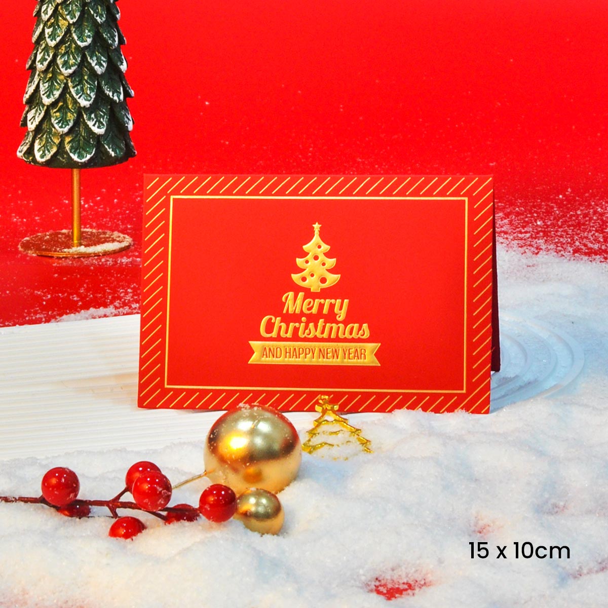 Personalised Gift Card - Christmas (Gold Embossed) - TheJellyHearts