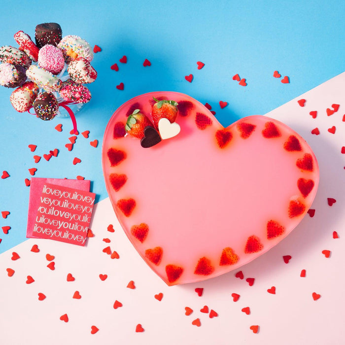 Multi Layer Rainbow Heart Cake