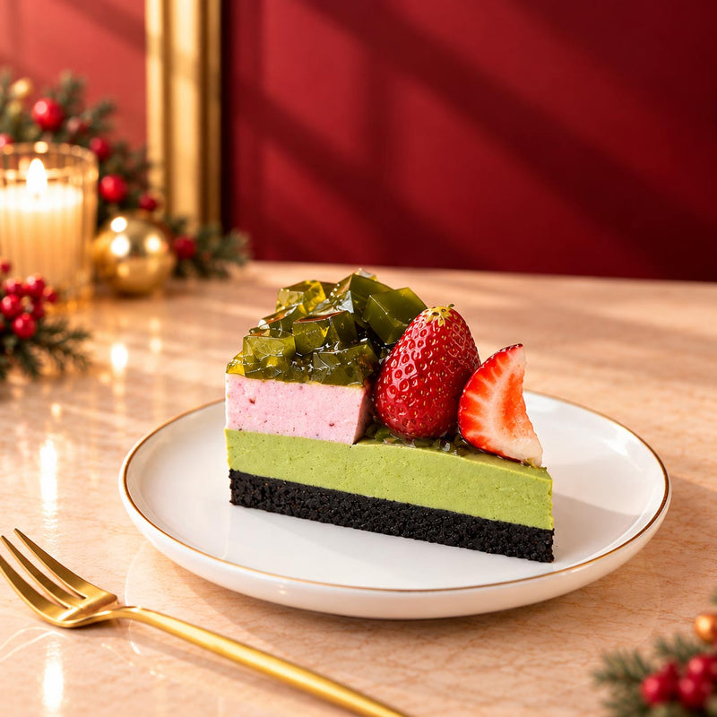 Strawberry Matcha Opulence Christmas Cake