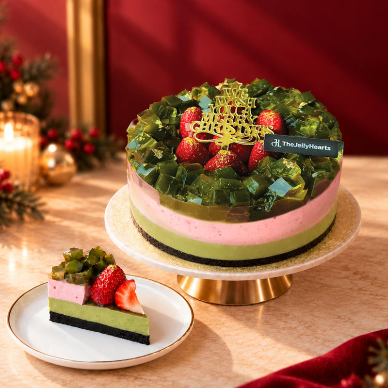 Strawberry Matcha Opulence Christmas Cake